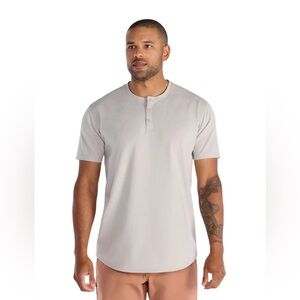 BYLT Henley Drop-Cut Shirt Size XXL Dove Gray Athleisure Casual Workout Gym